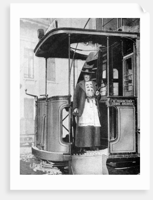 A woman tram-conductor, Chile by Brown & Dawson