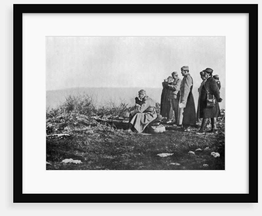 King Peter of Serbia at the front, First World War by Anonymous