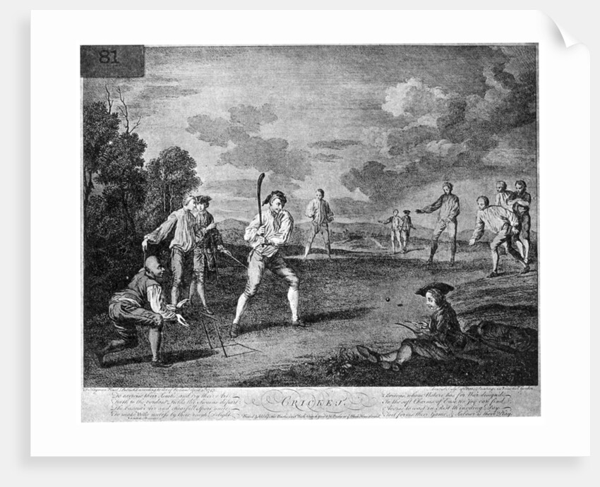 Cricket in 1743 by Anonymous