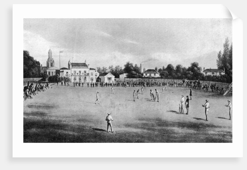 A cricket match in progress at Kennington Oval, London by Anonymous