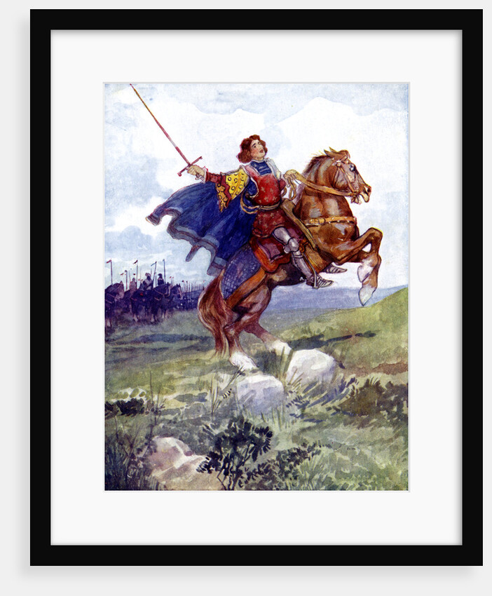 A knight riding a rearing horse by Anonymous