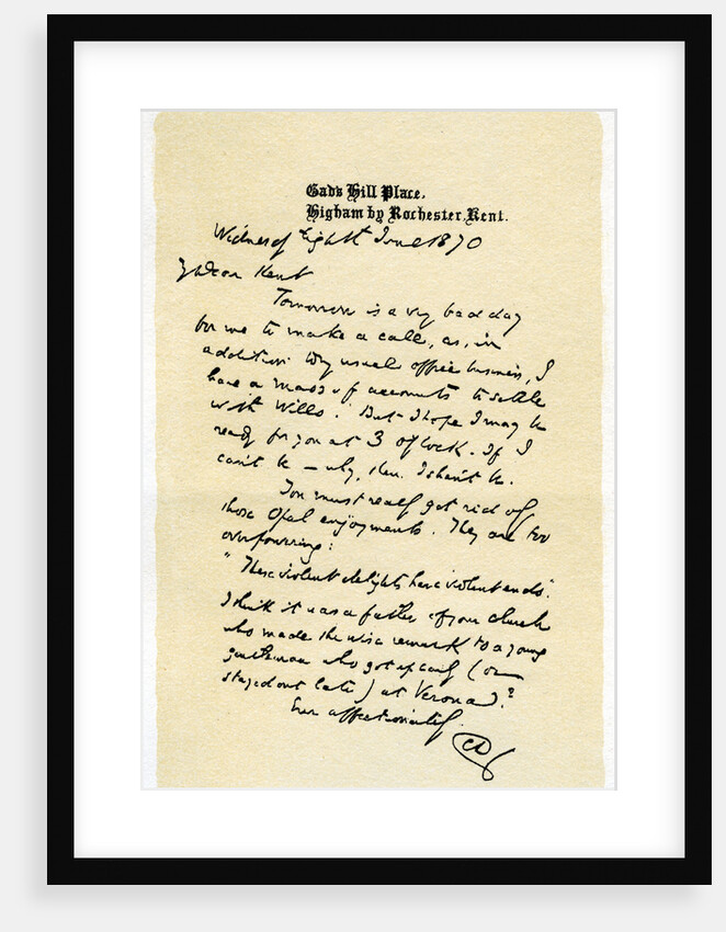 A hand-written letter by Anonymous