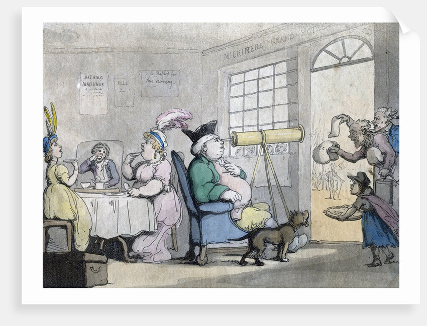 A portly gentleman looking through a telescope by Anonymous