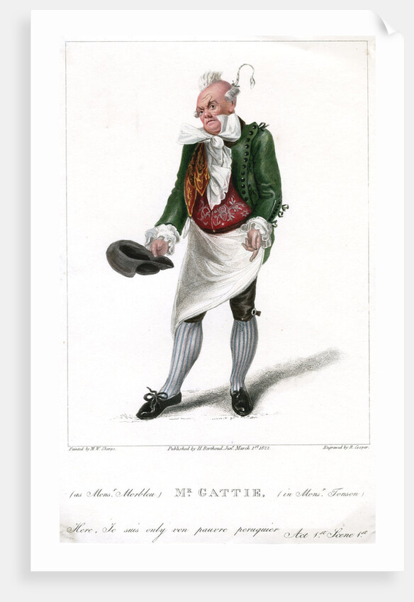 Mr Gattie as Monsieur Morbleu in Monsieur Tonson by R Cooper