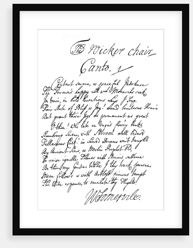 Part of the poem of The Wicker Chair, by William Somerville by William Somerville