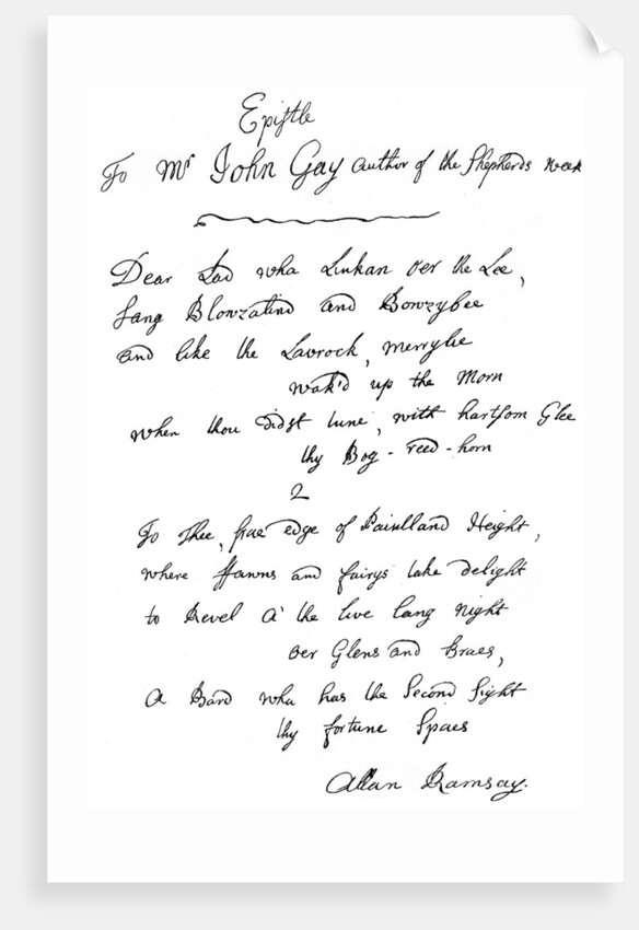 A letter from Allan Ramsay to John Gay by Anonymous