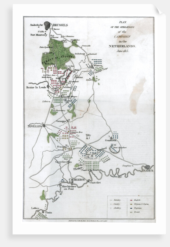 'Plan of the Operation of the Campaign in the Netherlands', June 1815 by Anonymous
