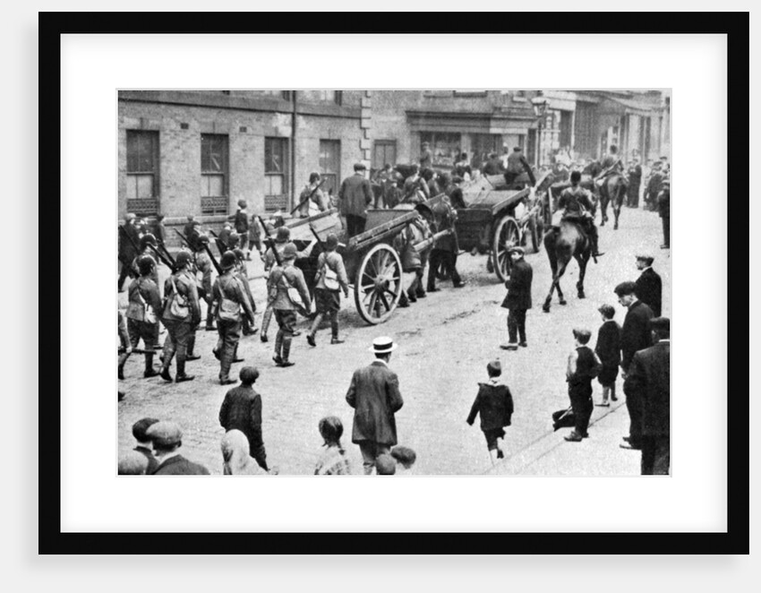 Soldiers convoying coal carts during the strike, Sheffield by Anonymous