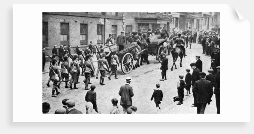 Soldiers convoying coal carts during the strike, Sheffield by Anonymous