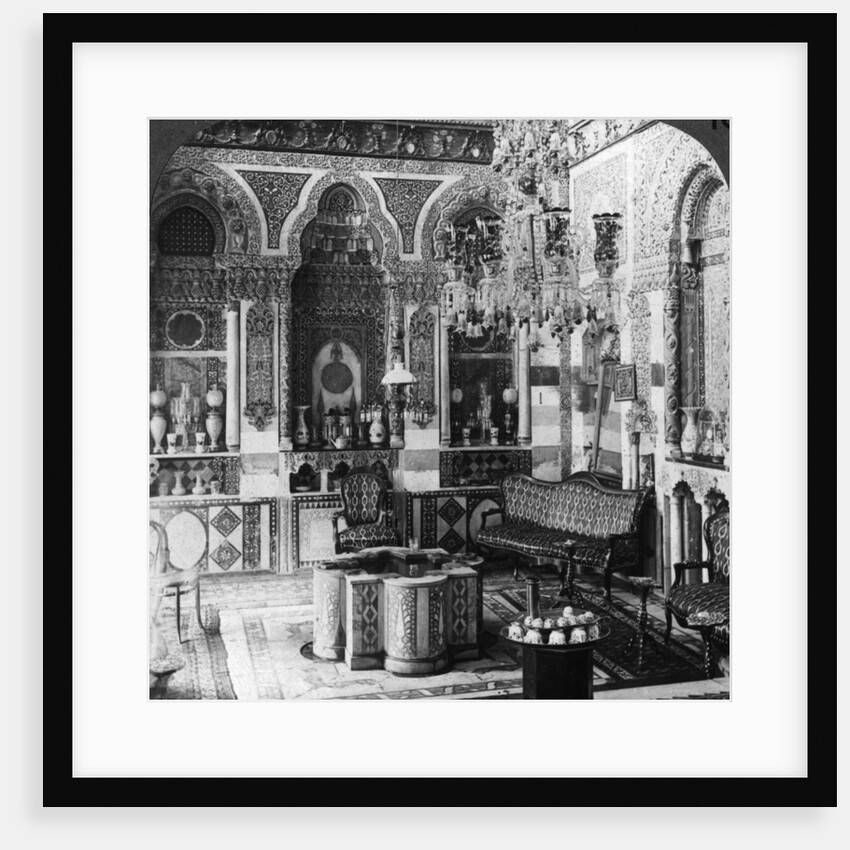 The reception room of a Pasha, Damascus, Syria by Underwood & Underwood