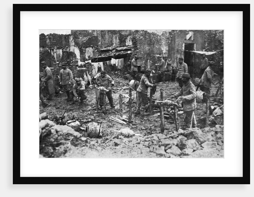 Barbed wire spooling, the defence of Verdun, France, First World War by Anonymous