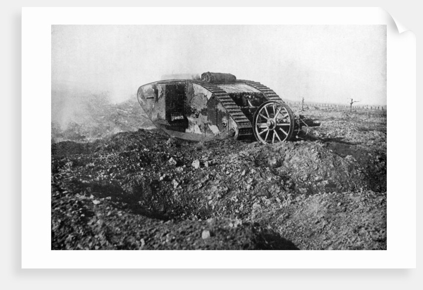 A tank in action on the Western Front, Somme, France, First World War by Anonymous