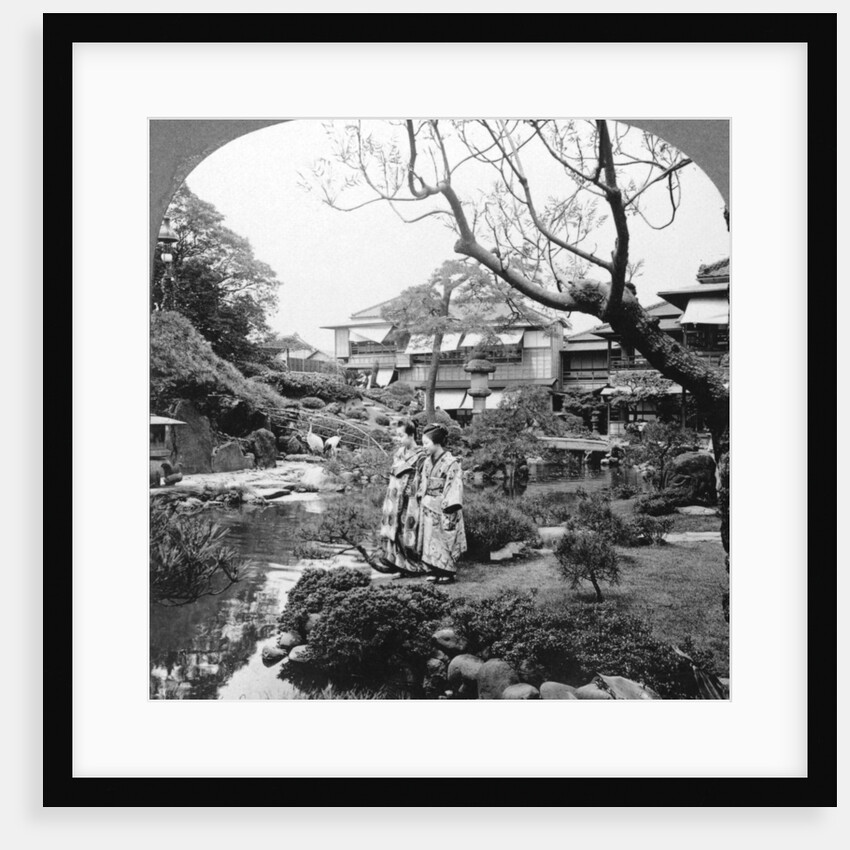 Japanese maids in a garden by BL Singley