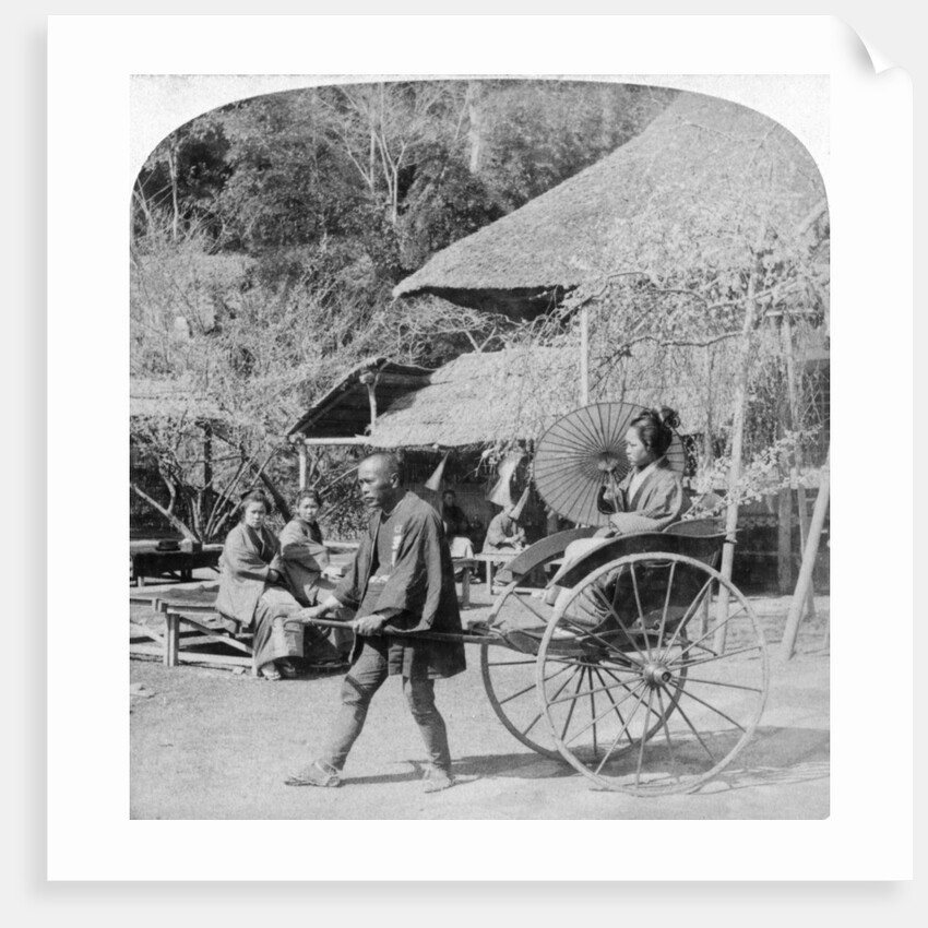 A morning ride in a jinrikisha (rickshaw), Sugita, Japan by Underwood & Underwood