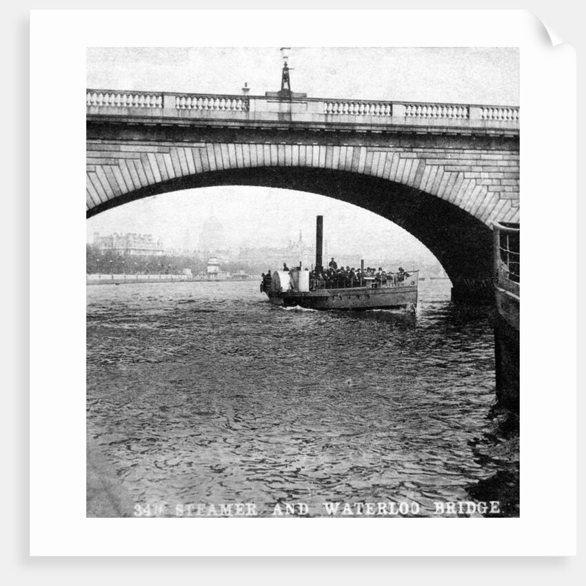 A steamer passing underneath Waterloo Bridge, London by Anonymous
