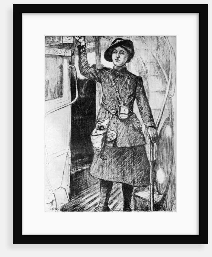 The War at Home: Bus Conductress by Archibald Standish Hartrick