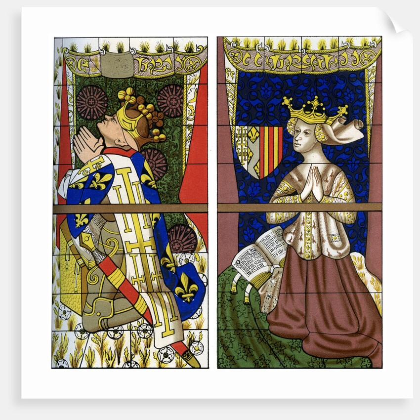 Fragment of a stained glass window in Le Mans Cathedral, Mans, France by Franz Kellerhoven