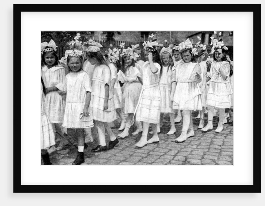 Young girls at a church festival, Berlin, Germany by Anonymous