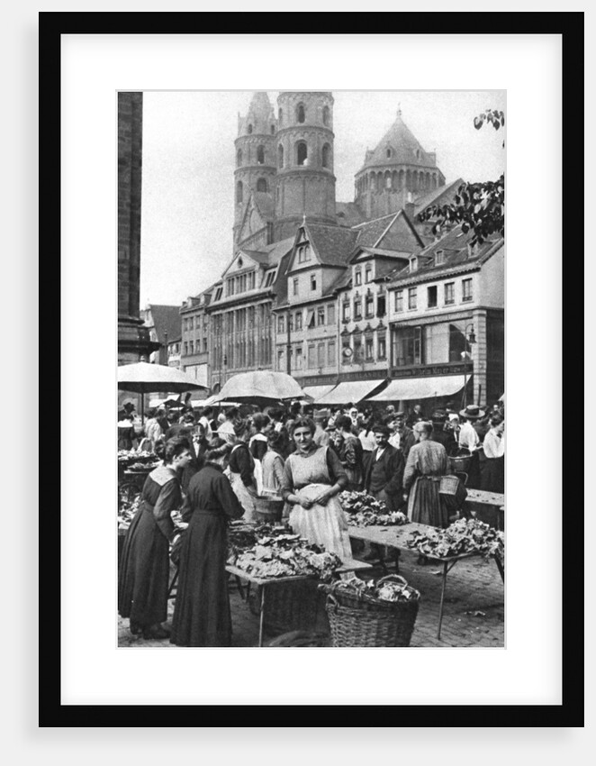 The market place at Worms Cathedral, Worms, Germany by Donald McLeish