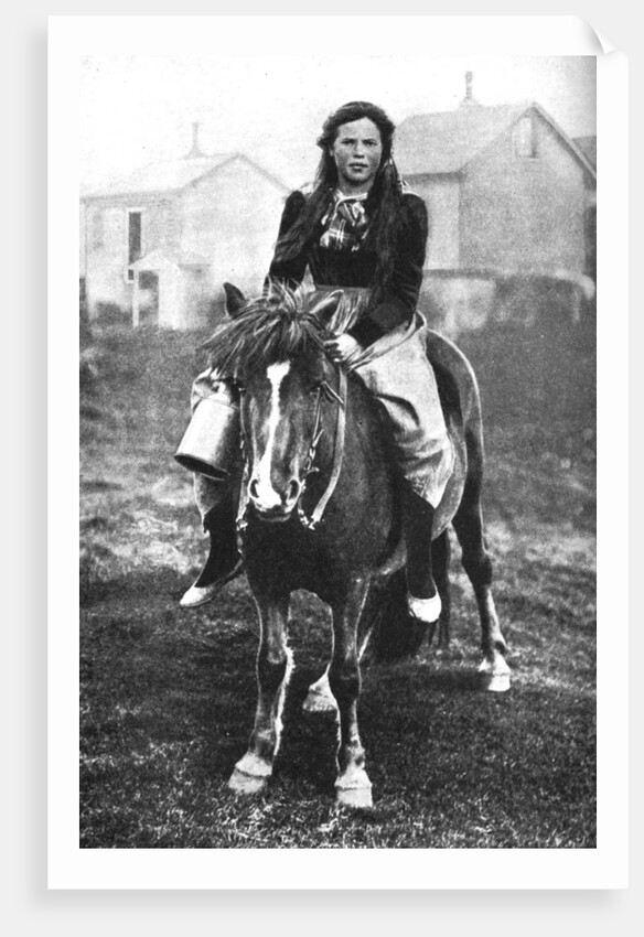 A milkmaid on her morning round, Iceland by Anonymous