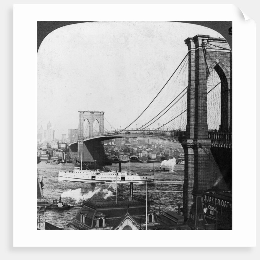 Brooklyn Bridge, New York, USA by Underwood & Underwood