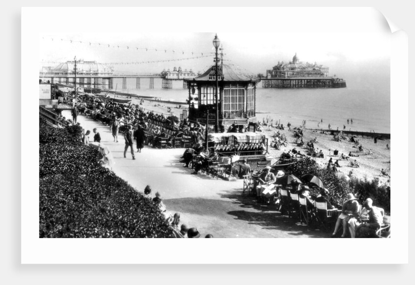 The bandstand and pier, Eastbourne, East Sussex by E Dennis