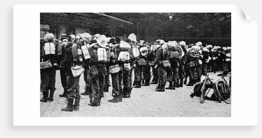 French soldiers at a railway station, Paris, First World War by Anonymous