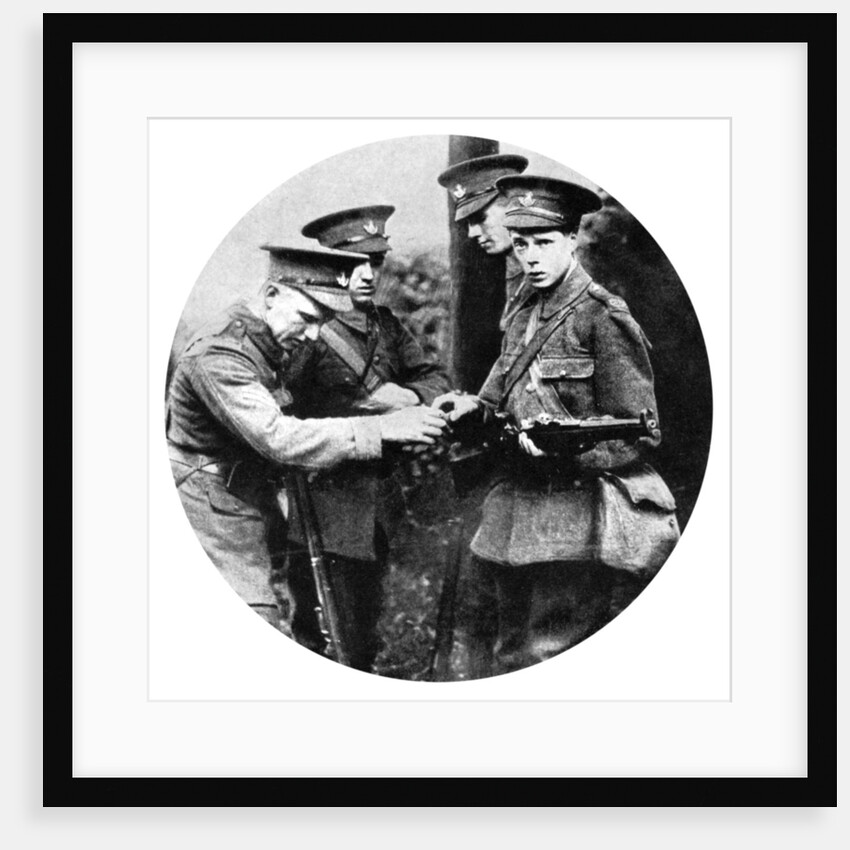 The Prince of Wales loading a rifle in the Grenadiers, First World War by Anonymous
