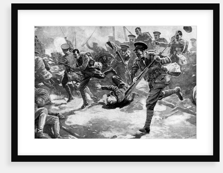 British infantry battle with German forces, First World War by Anonymous