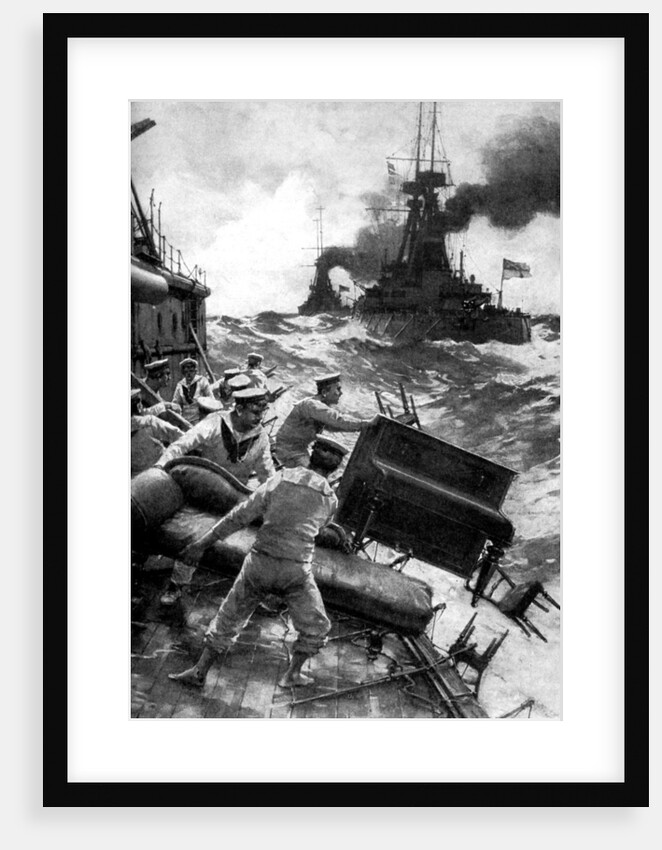 British sailors throwing overboard luxuries, North Sea, First World War by Anonymous