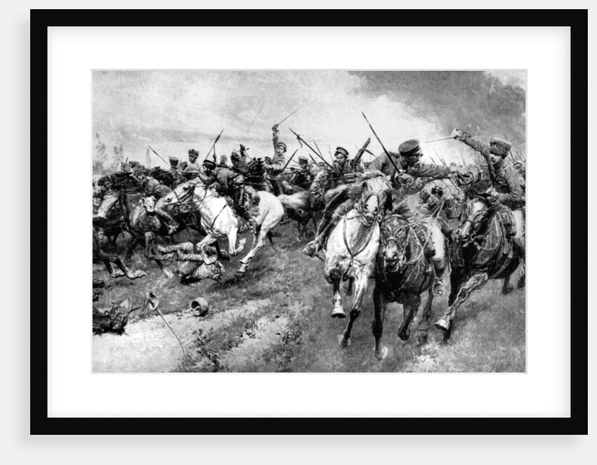 Russian Cossacks attacking German army, East Prussia, First World War by Anonymous