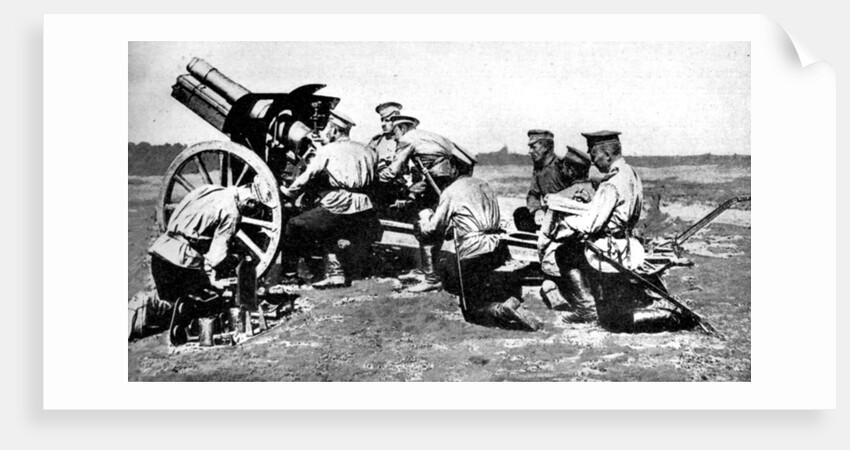 Russian Howitzer at practice fire, First World War by Anonymous