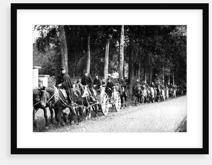 Belgian artillery avoiding German Taube planes, First World War by Anonymous