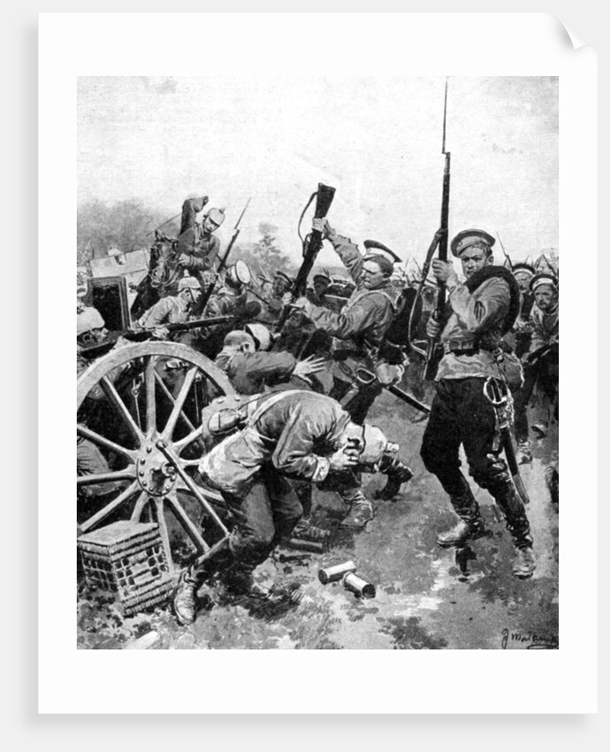 Cossack attack on German troops, East Prussia, First World War by Anonymous