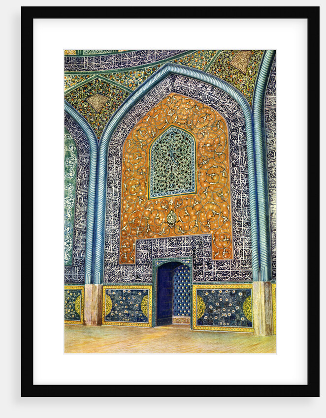 Wall panel in the mosque of Sheikh Lutfullah, Isfahan, Iran by Harold E Hare