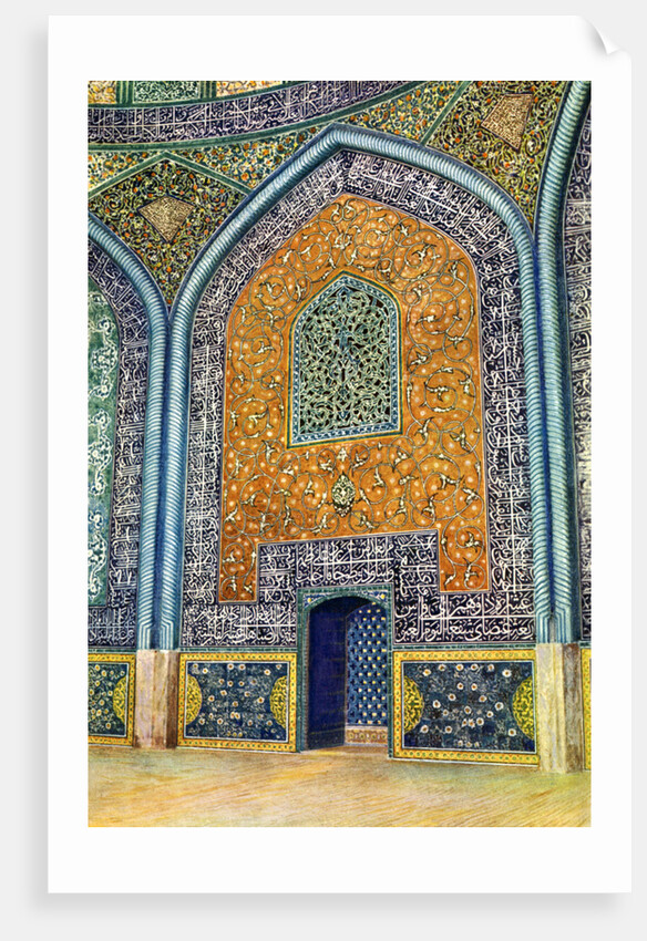 Wall panel in the mosque of Sheikh Lutfullah, Isfahan, Iran by Harold E Hare