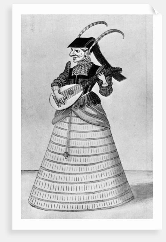 A woman playing a stringed instrument by Daniel Rebel