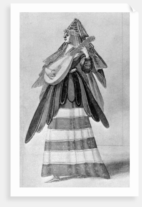 A woman playing a stringed instrument by Daniel Rebel