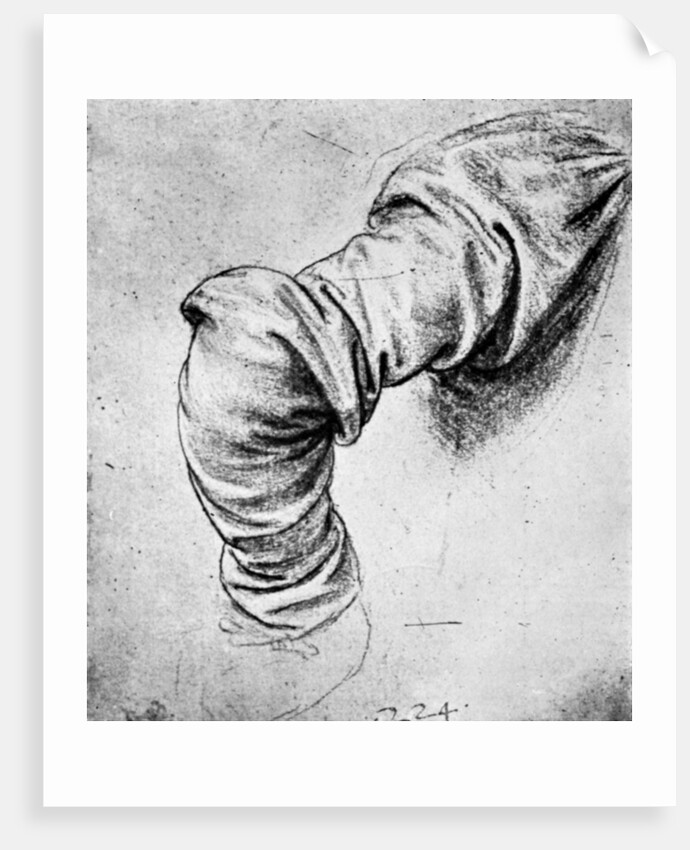 Study for the sleeve of the right arm of St Peter by Leonardo Da Vinci