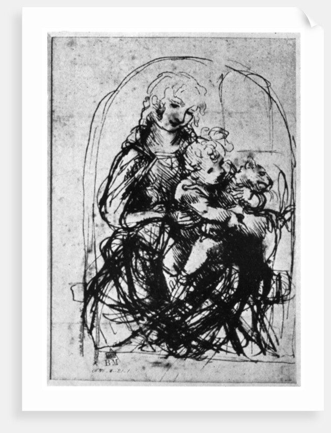 Studies for a 'Madonna Del Gatto' by Leonardo Da Vinci