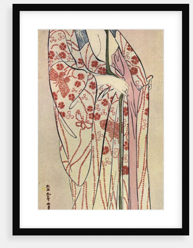 A Japanese woman wearing a nagajuban by Hashiguchi Goyo