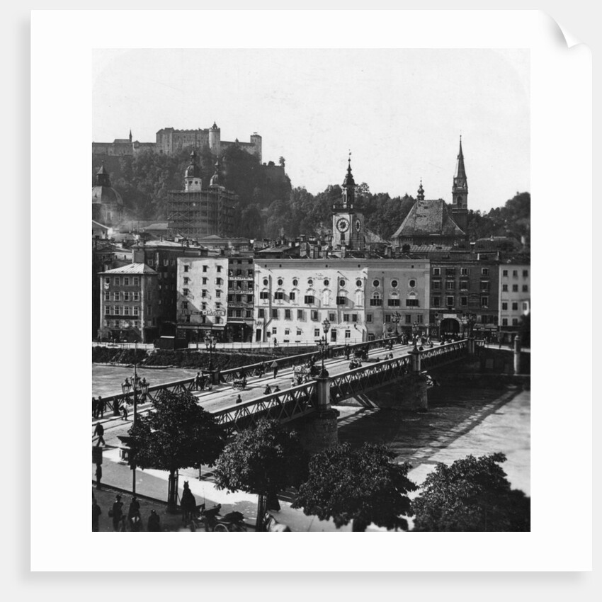 Bridge over the Salzach, Salzburg, Austria by Wurthle & Sons