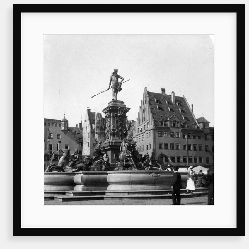 The Neptune Fountain, Nuremberg, Germany by Wurthle & Sons