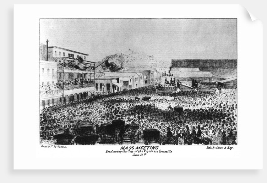 A mass meeting outside Fort Vigilant, Sacramento, California by Britton & Rey