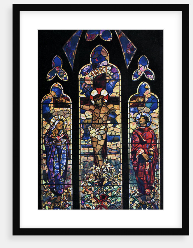 Memorial window in the parish church of Chipping Ongar, Essex by Leonard Walker