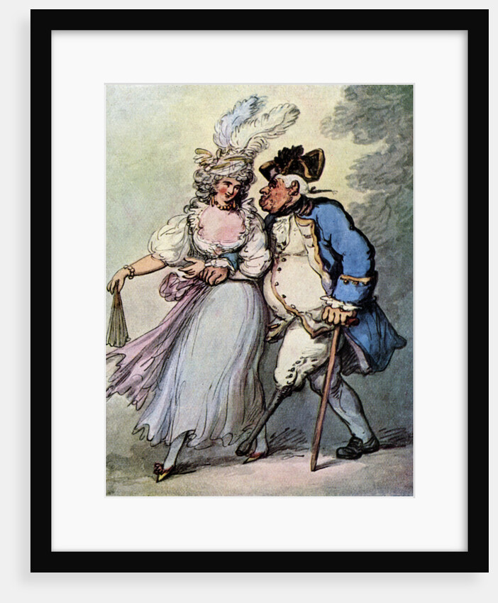 A French Frigate Towing an English Man-of-War into Port by Thomas Rowlandson