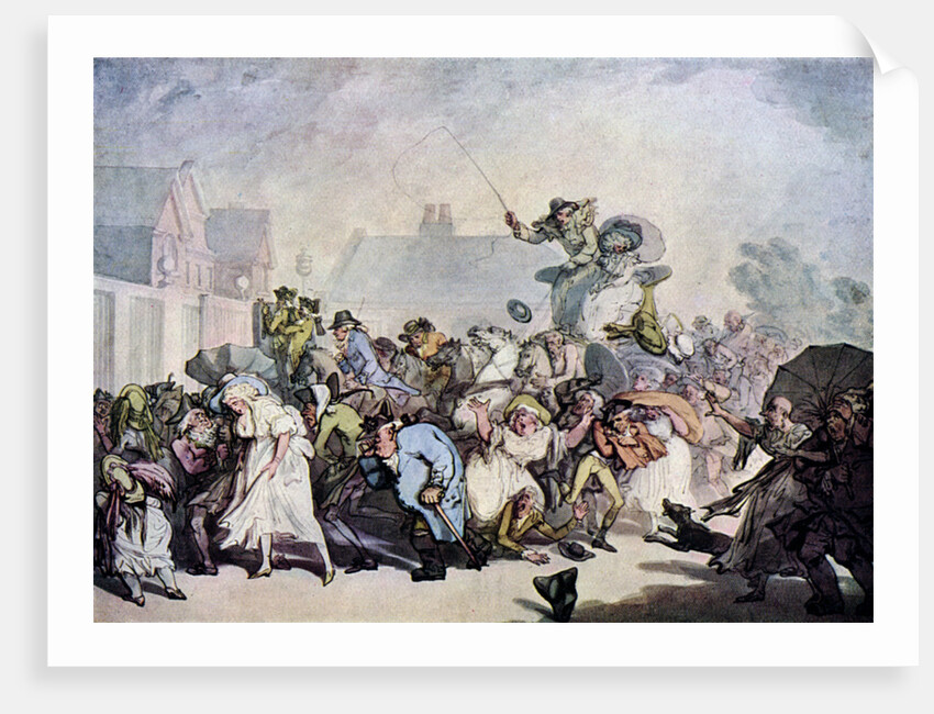 A Squall in Hyde Park by Thomas Rowlandson