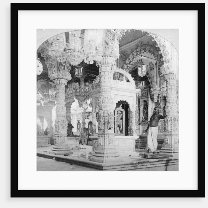 Interior of the temple of Babulnath, Bombay, India by BW Kilburn