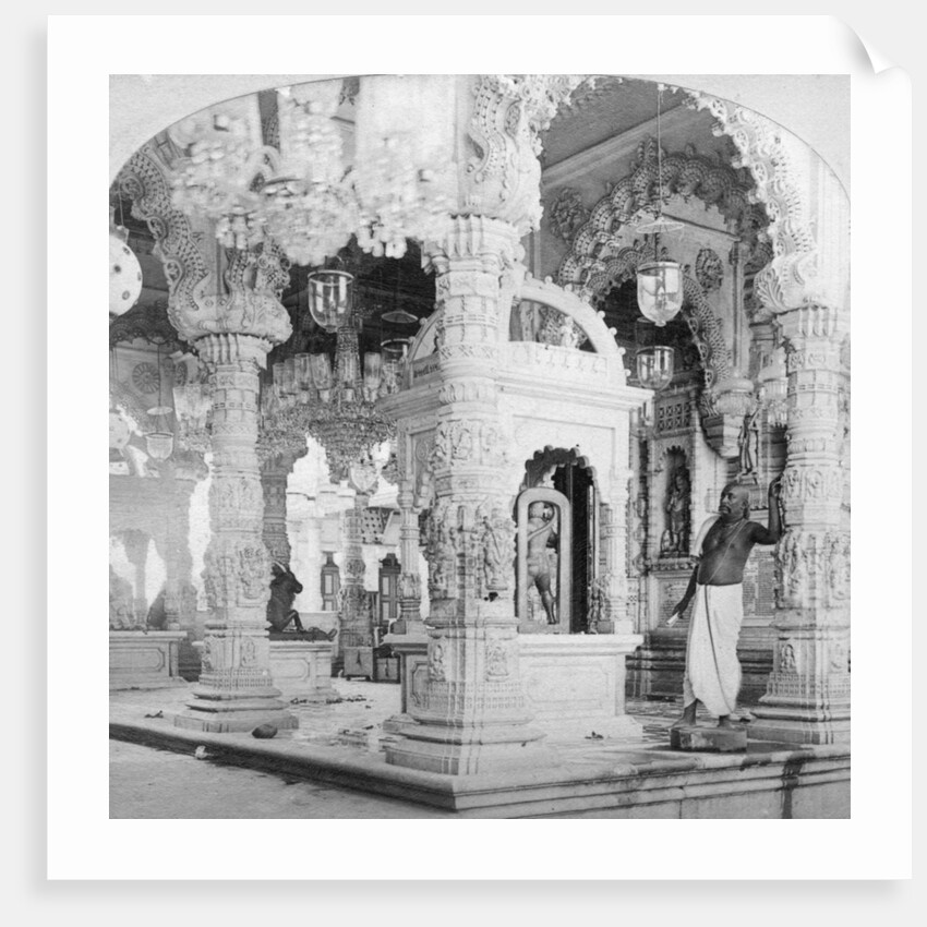 Interior of the temple of Babulnath, Bombay, India by BW Kilburn