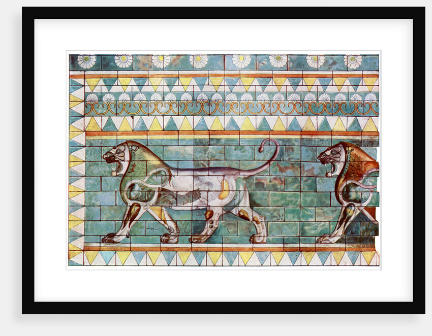 The lion frieze from King Darius' winter palace at Susa, Iran by Anonymous
